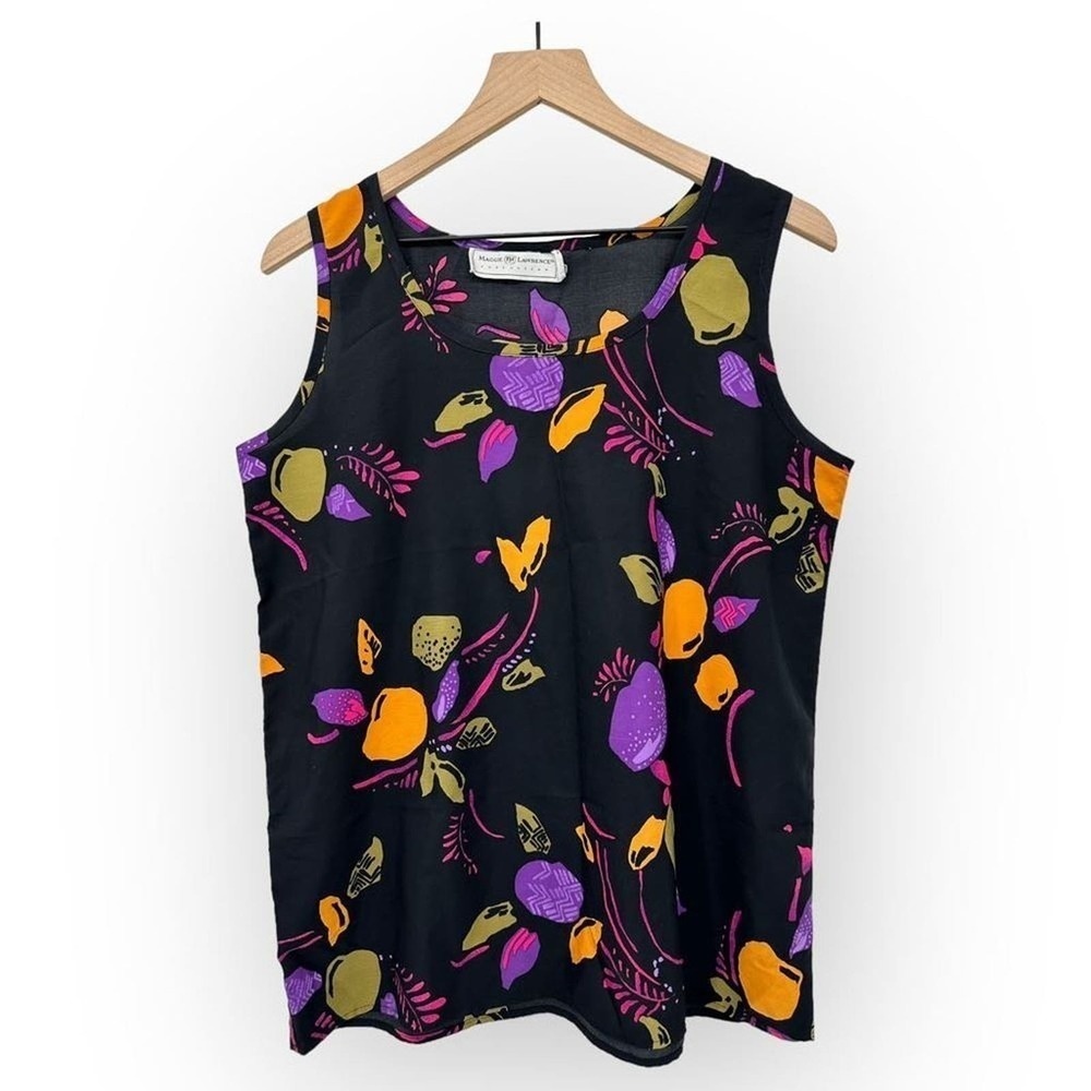 Maggie Lawrence Black Floral Print Sleeveless Top